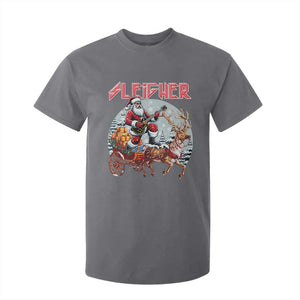 Funny Santa Heavy Metal Christmas T Shirt For Kid Sleigher Xmas Rock & Roll TS11 Charcoal Print Your Wear