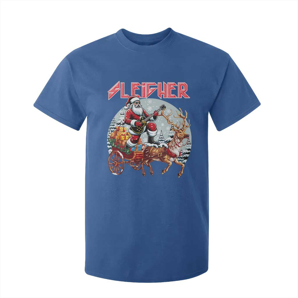 Funny Santa Heavy Metal Christmas T Shirt For Kid Sleigher Xmas Rock & Roll TS11 Royal Blue Print Your Wear