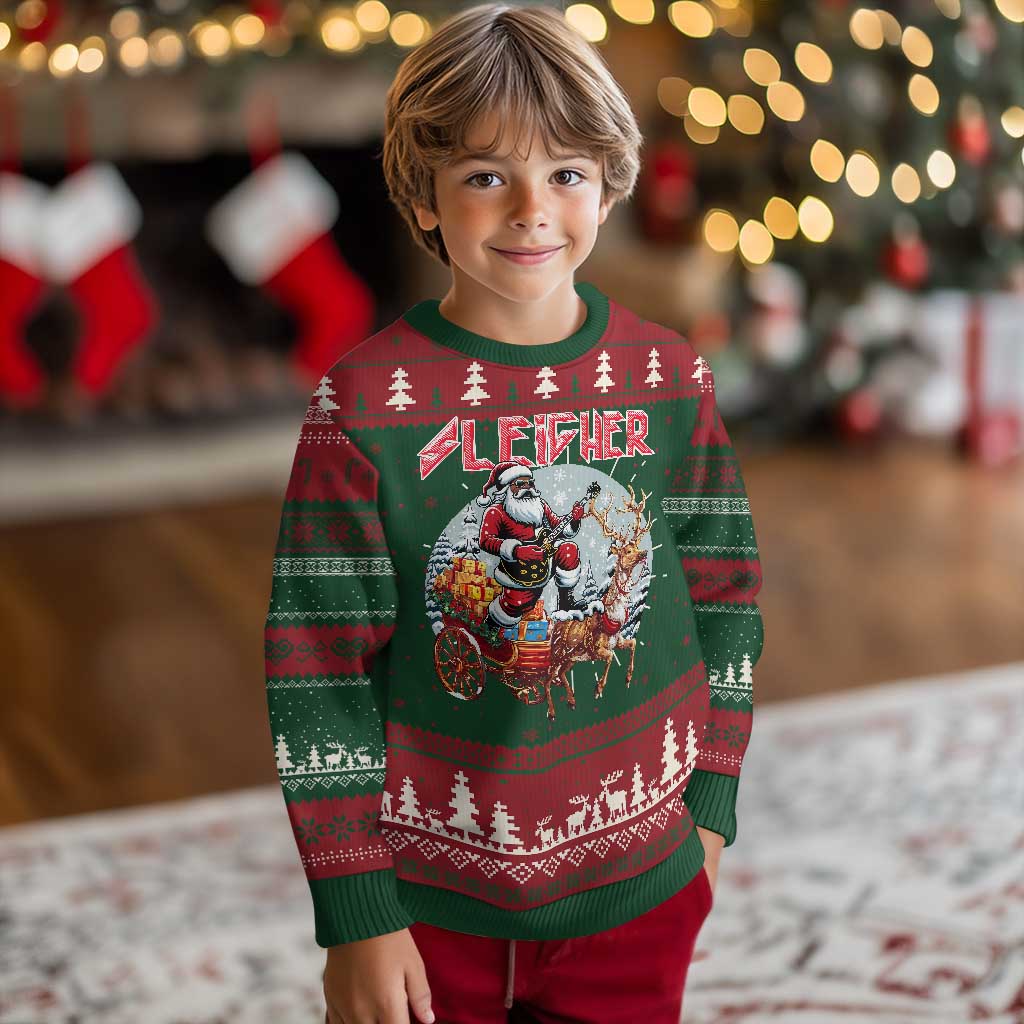 Funny Black Santa Heavy Metal Xmas Ugly Christmas Sweater Sleigher Xmas Rock & Roll TS11 Christmas Print Your Wear