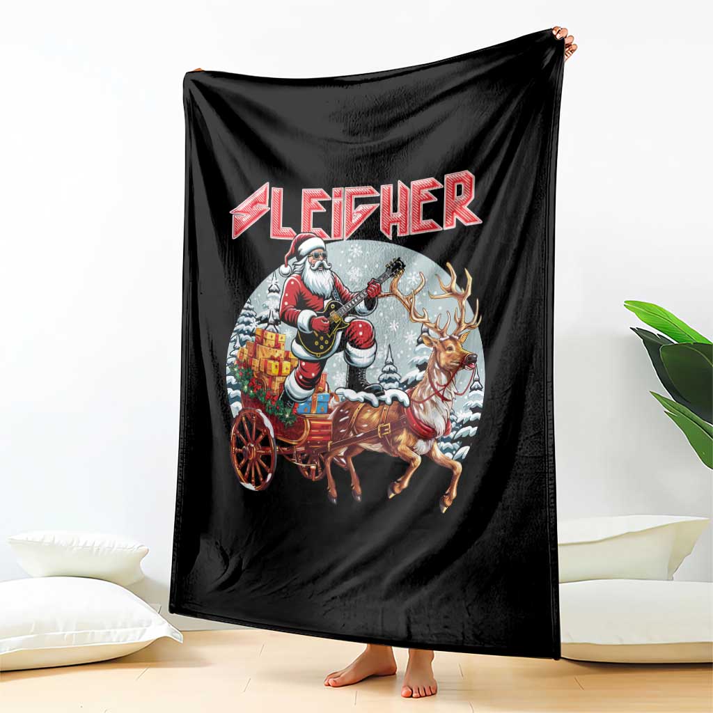 Funny Santa Heavy Metal Christmas Throw Blanket Sleigher Xmas Rock & Roll TS11 Print Your Wear