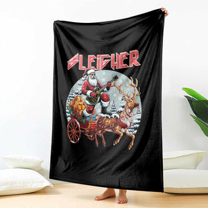 Funny Santa Heavy Metal Christmas Throw Blanket Sleigher Xmas Rock & Roll TS11 Print Your Wear