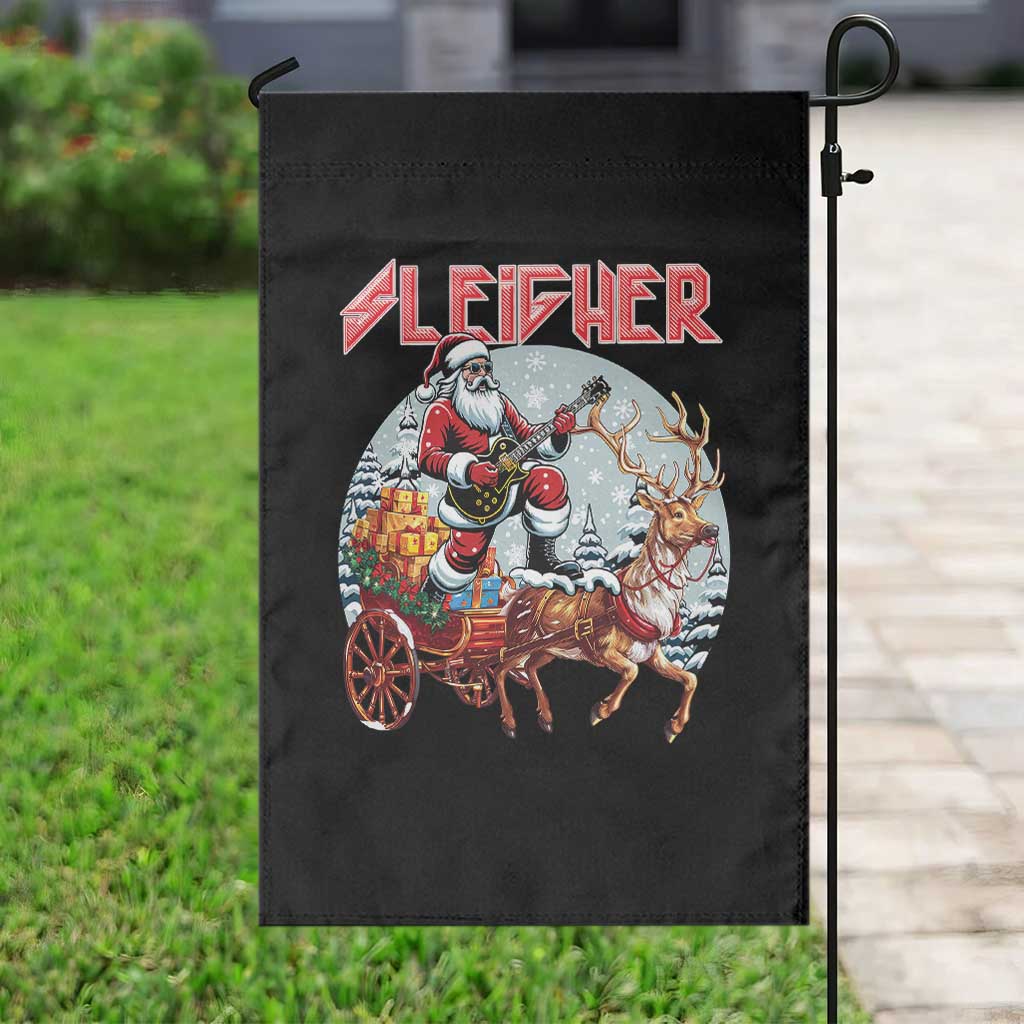 Funny Santa Heavy Metal Christmas Garden Flag Sleigher Xmas Rock & Roll TS11 Print Your Wear