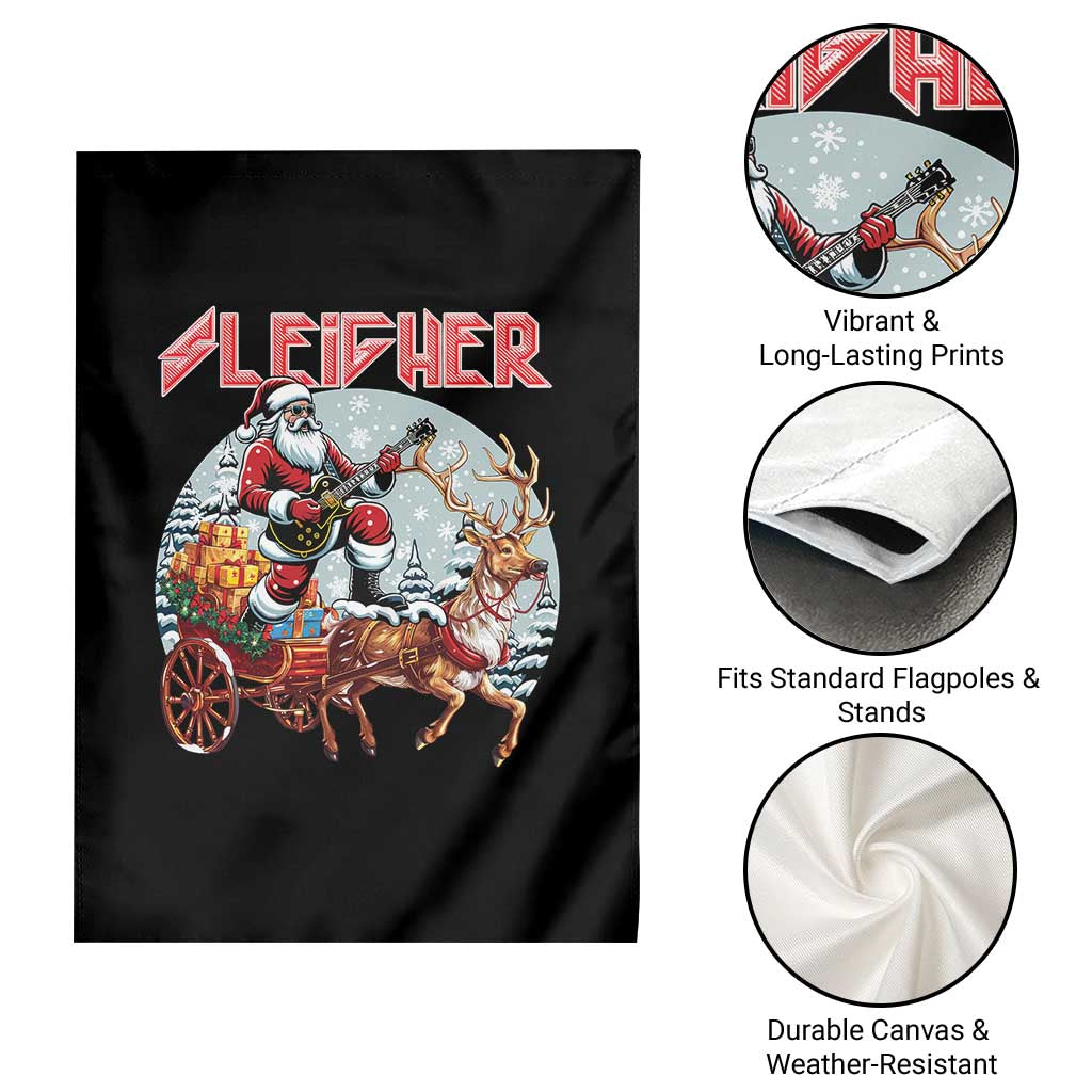 Funny Santa Heavy Metal Christmas Garden Flag Sleigher Xmas Rock & Roll TS11 Print Your Wear