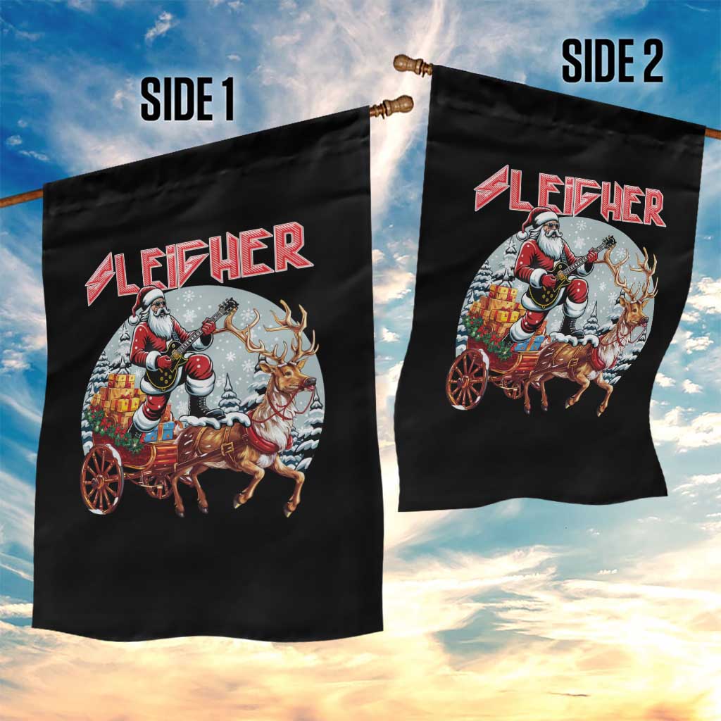 Funny Santa Heavy Metal Christmas Garden Flag Sleigher Xmas Rock & Roll TS11 Print Your Wear