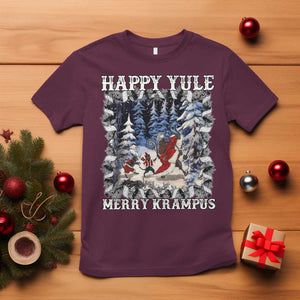 Happy Yule Merry Krampus T Shirt Vintage Krampus Black Cat TS11 Maroon Print Your Wear