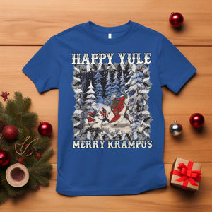 Happy Yule Merry Krampus T Shirt Vintage Krampus Black Cat TS11 Royal Blue Print Your Wear