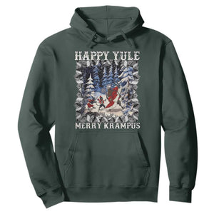 Happy Yule Merry Krampus Hoodie Vintage Krampus Black Cat TS11 Dark Forest Green Print Your Wear