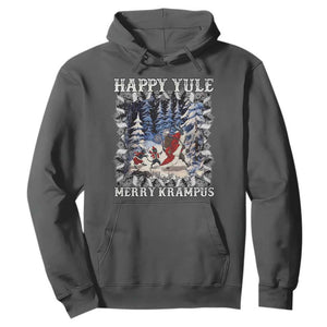 Happy Yule Merry Krampus Hoodie Vintage Krampus Black Cat TS11 Dark Heather Print Your Wear