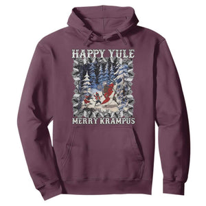 Happy Yule Merry Krampus Hoodie Vintage Krampus Black Cat TS11 Maroon Print Your Wear