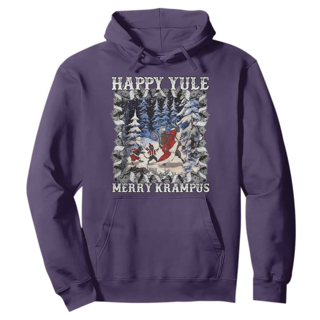 Happy Yule Merry Krampus Hoodie Vintage Krampus Black Cat TS11 Purple Print Your Wear