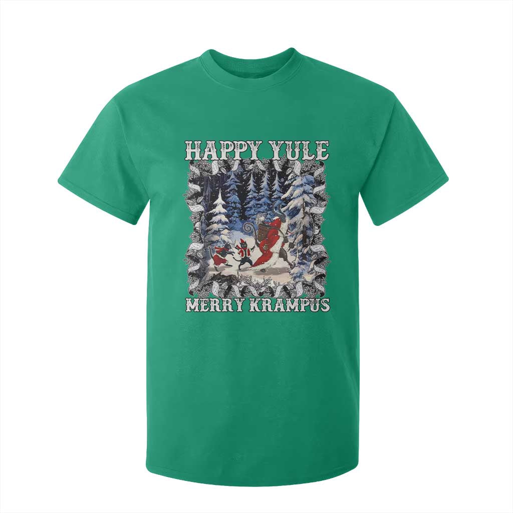 Happy Yule Merry Krampus T Shirt For Kid Vintage Krampus Black Cat TS11 Irish Green Print Your Wear