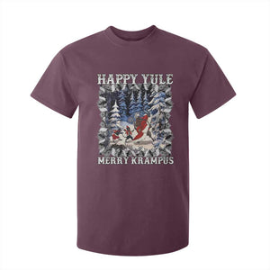 Happy Yule Merry Krampus T Shirt For Kid Vintage Krampus Black Cat TS11 Maroon Print Your Wear