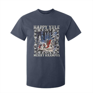 Happy Yule Merry Krampus T Shirt For Kid Vintage Krampus Black Cat TS11 Navy Print Your Wear