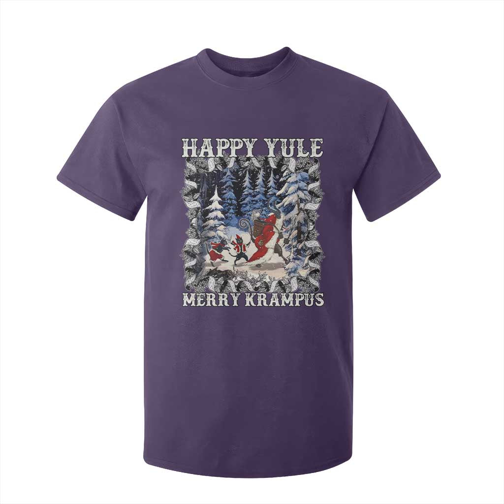 Happy Yule Merry Krampus T Shirt For Kid Vintage Krampus Black Cat TS11 Purple Print Your Wear