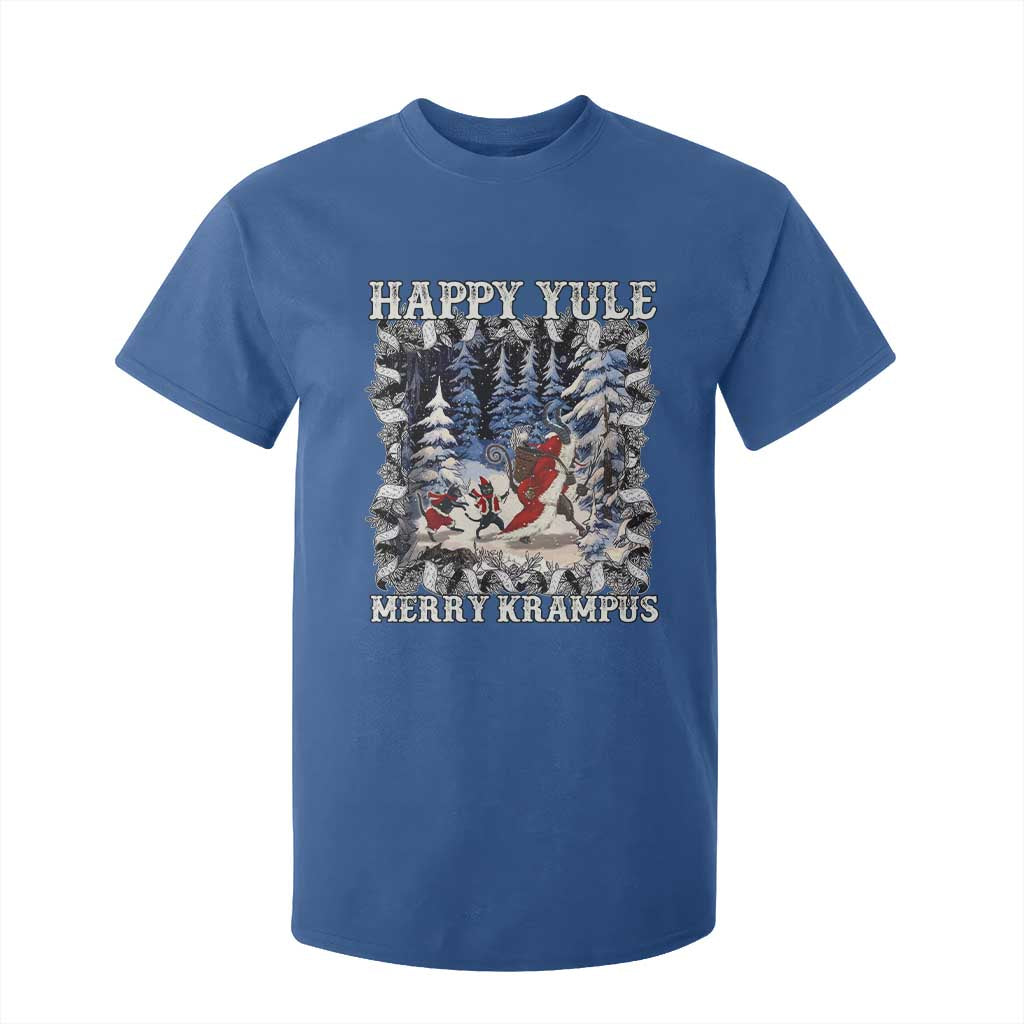 Happy Yule Merry Krampus T Shirt For Kid Vintage Krampus Black Cat TS11 Royal Blue Print Your Wear