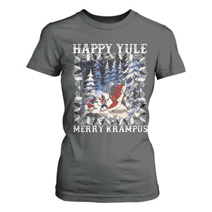 Happy Yule Merry Krampus T Shirt For Women Vintage Krampus Black Cat TS11 Dark Heather Print Your Wear