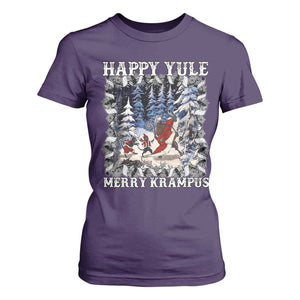 Happy Yule Merry Krampus T Shirt For Women Vintage Krampus Black Cat TS11 Purple Print Your Wear
