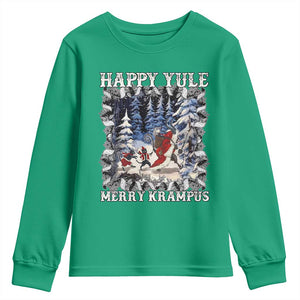 Happy Yule Merry Krampus Youth Sweatshirt Vintage Krampus Black Cat TS11 Irish Green Print Your Wear