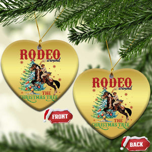 Western Xmas Christmas Ornament Rodeo Around The Christmas Tree Cowgirl TS11 Heart Gold Print Your Wear