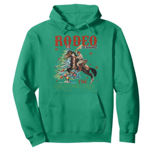 Western Christmas Hoodie Rodeo Around The Christmas Tree Cowgirl TS11 Irish Green Print Your Wear