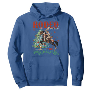 Western Christmas Hoodie Rodeo Around The Christmas Tree Cowgirl TS11 Royal Blue Print Your Wear
