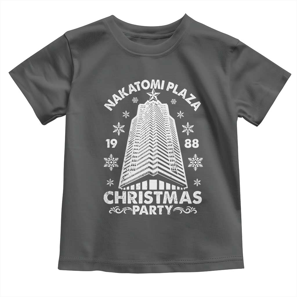 Nakatomi Plaza Baby Shirt Christmas Party 1988 Vintage Snowflake TS11 Dark Heather Print Your Wear