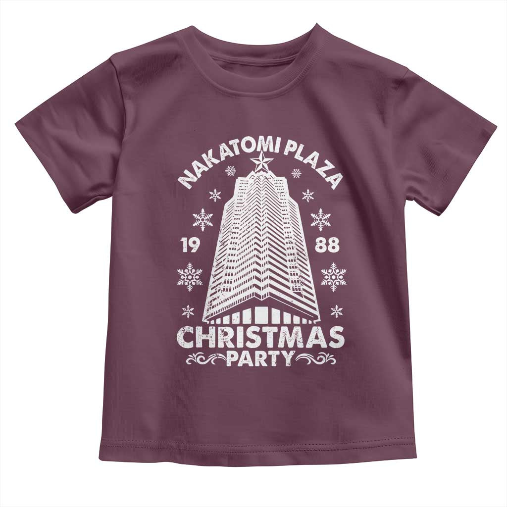 Nakatomi Plaza Baby Shirt Christmas Party 1988 Vintage Snowflake TS11 Maroon Print Your Wear