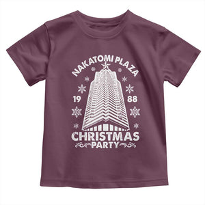 Nakatomi Plaza Baby Shirt Christmas Party 1988 Vintage Snowflake TS11 Maroon Print Your Wear