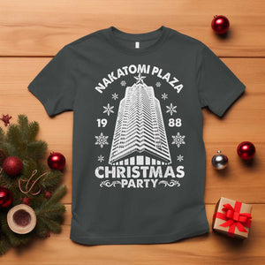 Nakatomi Plaza T Shirt Christmas Party 1988 Vintage Snowflake TS11 Dark Heather Print Your Wear