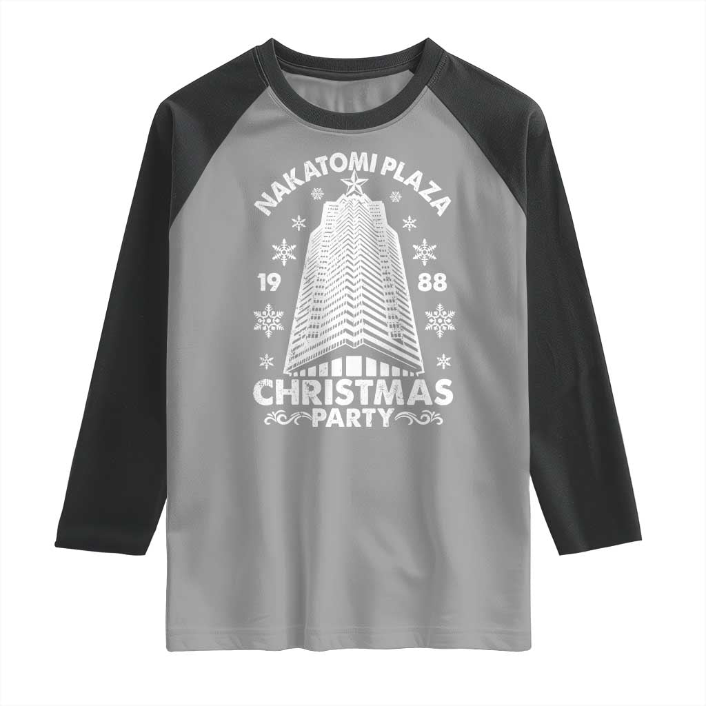 Nakatomi Plaza Raglan Shirt Christmas Party 1988 Vintage Snowflake TS11 Sport Gray Black Print Your Wear