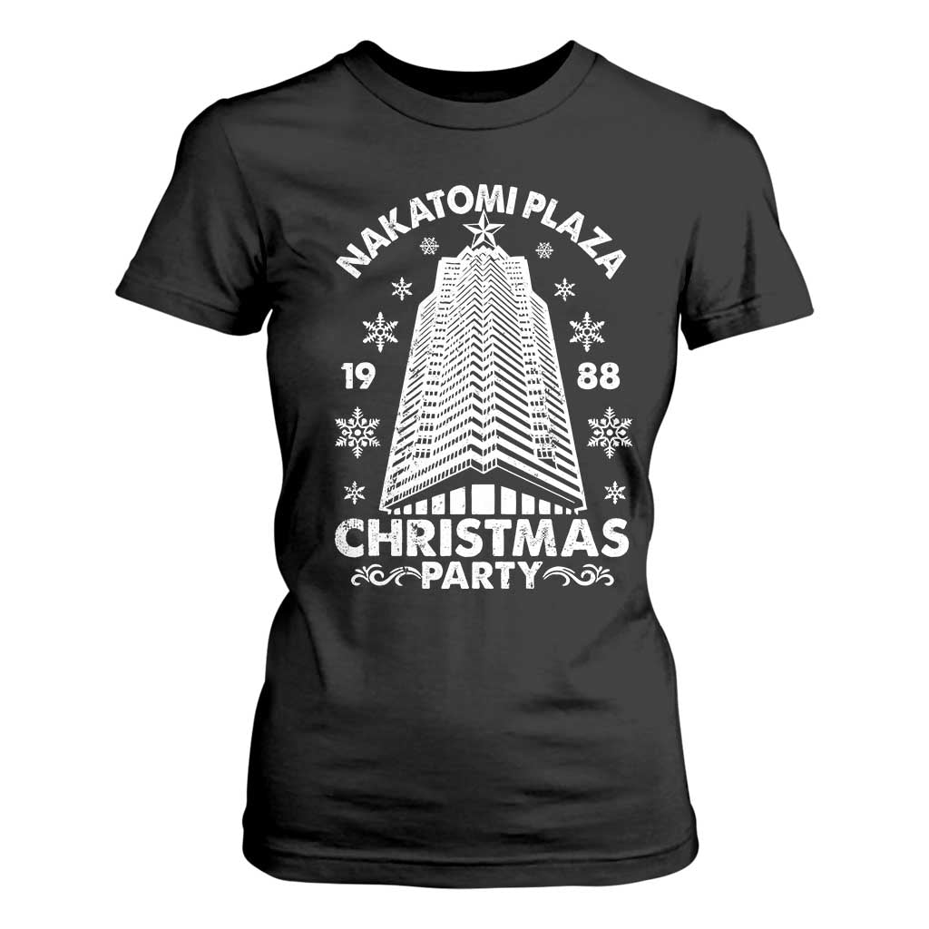 Nakatomi Plaza T Shirt For Women Christmas Party 1988 Vintage Snowflake TS11 Black Print Your Wear