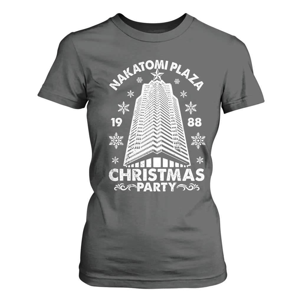 Nakatomi Plaza T Shirt For Women Christmas Party 1988 Vintage Snowflake TS11 Dark Heather Print Your Wear