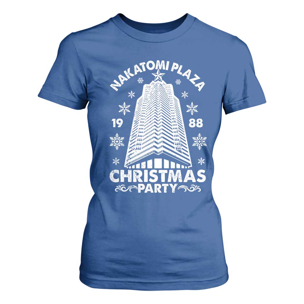 Nakatomi Plaza T Shirt For Women Christmas Party 1988 Vintage Snowflake TS11 Royal Blue Print Your Wear