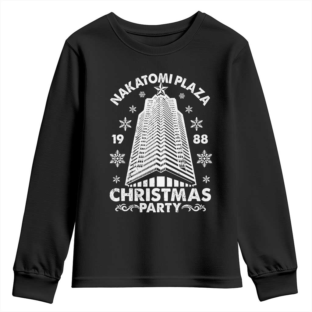 Nakatomi Plaza Youth Sweatshirt Christmas Party 1988 Vintage Snowflake TS11 Black Print Your Wear
