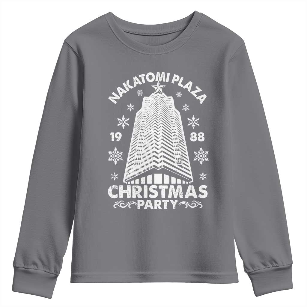 Nakatomi Plaza Youth Sweatshirt Christmas Party 1988 Vintage Snowflake TS11 Charcoal Print Your Wear