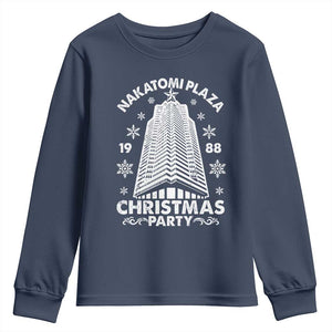 Nakatomi Plaza Youth Sweatshirt Christmas Party 1988 Vintage Snowflake TS11 Navy Print Your Wear