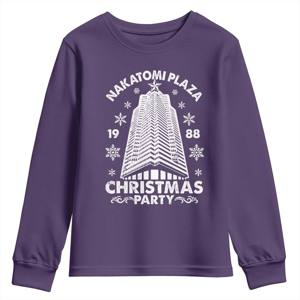 Nakatomi Plaza Youth Sweatshirt Christmas Party 1988 Vintage Snowflake TS11 Purple Print Your Wear