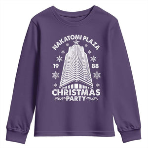 Nakatomi Plaza Youth Sweatshirt Christmas Party 1988 Vintage Snowflake TS11 Purple Print Your Wear