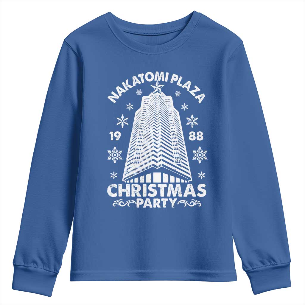 Nakatomi Plaza Youth Sweatshirt Christmas Party 1988 Vintage Snowflake TS11 Royal Blue Print Your Wear