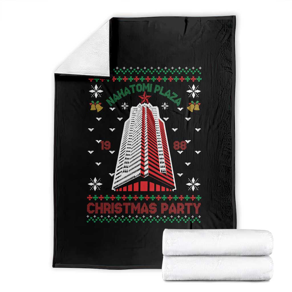 Nakatomi Plaza Throw Blanket Christmas Party 1988 Seasons Greetings TS11 Black Print Your Wear