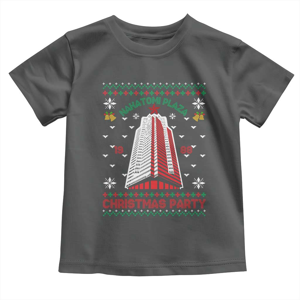 Nakatomi Plaza Baby Shirt Christmas Party 1988 Seasons Greetings TS11 Dark Heather Print Your Wear