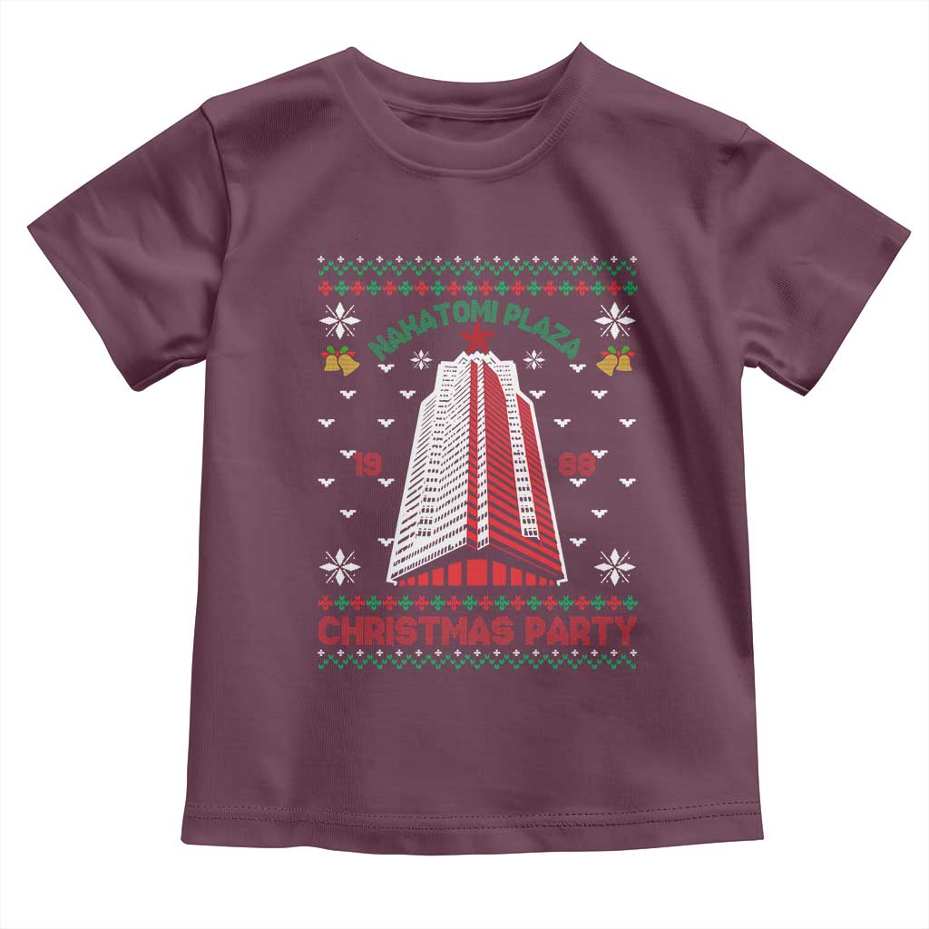 Nakatomi Plaza Baby Shirt Christmas Party 1988 Seasons Greetings TS11 Maroon Print Your Wear