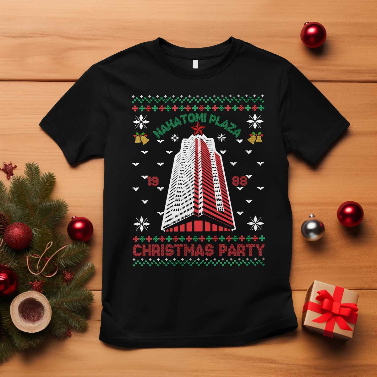 Nakatomi Plaza T Shirt Christmas Party 1988 Seasons Greetings TS11 Black Print Your Wear