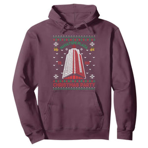 Nakatomi Plaza Hoodie Christmas Party 1988 Seasons Greetings TS11 Maroon Print Your Wear