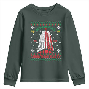 Nakatomi Plaza Youth Sweatshirt Christmas Party 1988 Seasons Greetings TS11 Dark Forest Green Print Your Wear