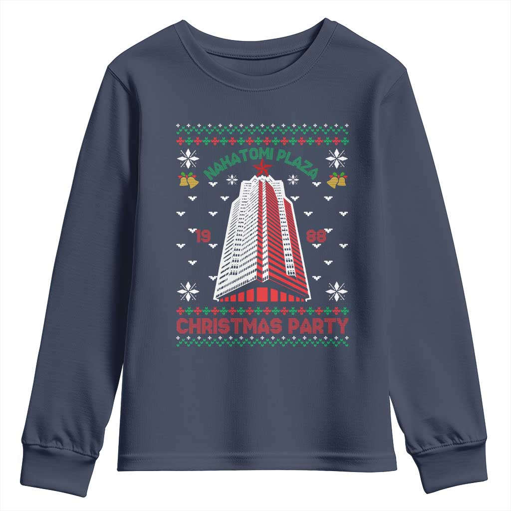 Nakatomi Plaza Youth Sweatshirt Christmas Party 1988 Seasons Greetings TS11 Navy Print Your Wear