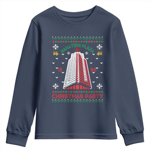 Nakatomi Plaza Youth Sweatshirt Christmas Party 1988 Seasons Greetings TS11 Navy Print Your Wear