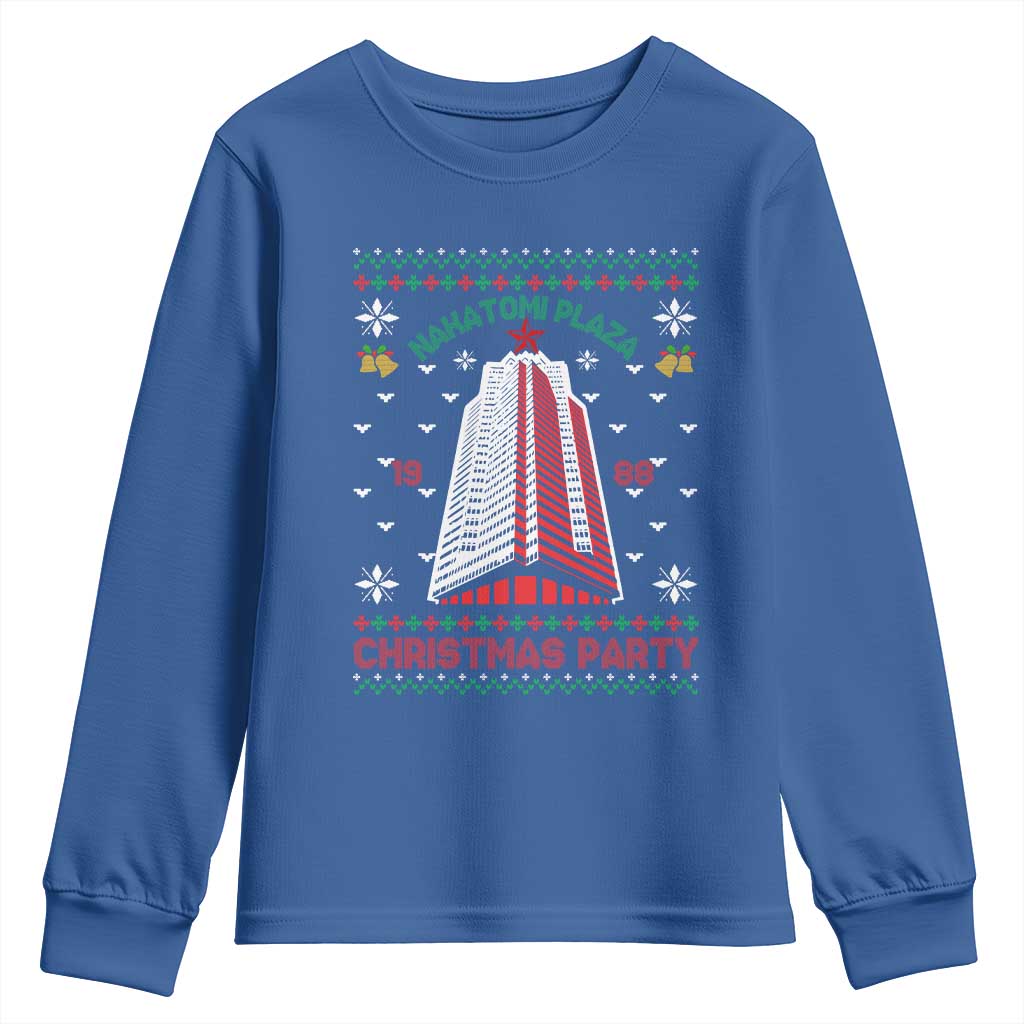 Nakatomi Plaza Youth Sweatshirt Christmas Party 1988 Seasons Greetings TS11 Royal Blue Print Your Wear