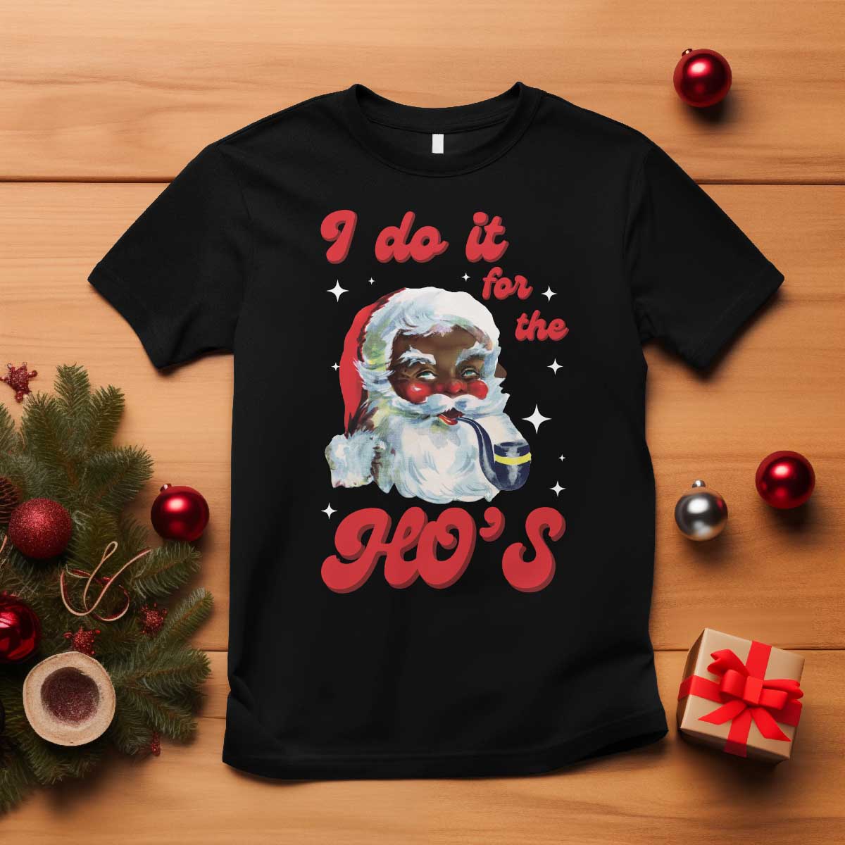 Funny I Do It For The Ho's T Shirt Christmas Naughty Santa TS11 Black Print Your Wear