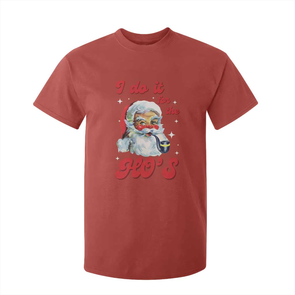 Funny I Do It For The Ho's T Shirt For Kid Christmas Black Naughty Santa TS11 Red Print Your Wear